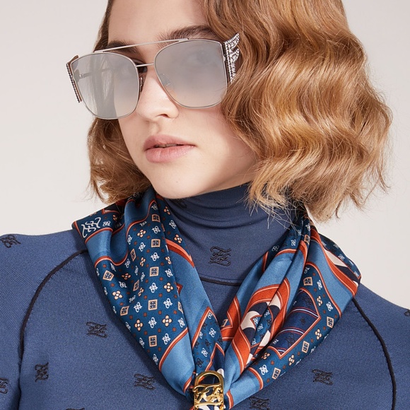 NWT FENDI FF 0380 G/S 6LB Ruthenium SUNGLASSES - Picture 3 of 8